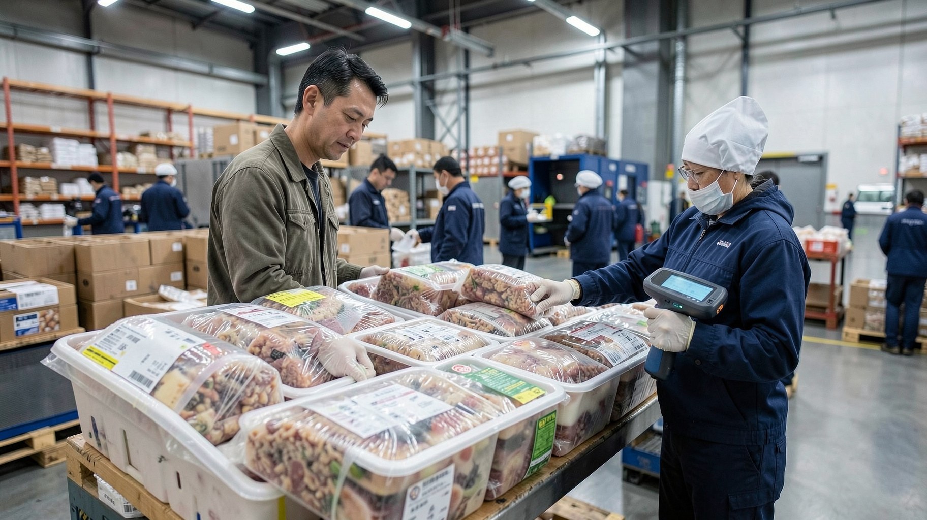 冷凍食品の温度管理と検収：記録・引継ぎ・逸脱対応を検討する業務現場のイメージ写真